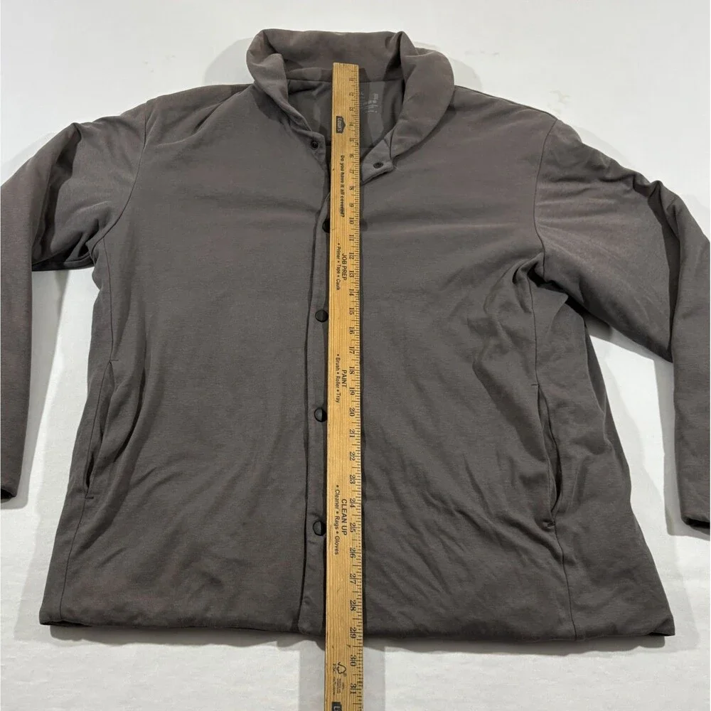 Muji Mens Brown Snap Button Quilted Reversible Puffer Jacket Grunge Light Sz XL